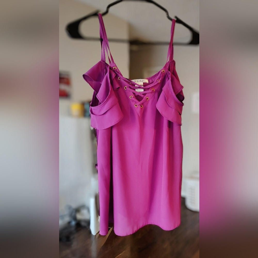 Klodian Purple Cold Shoulder Top